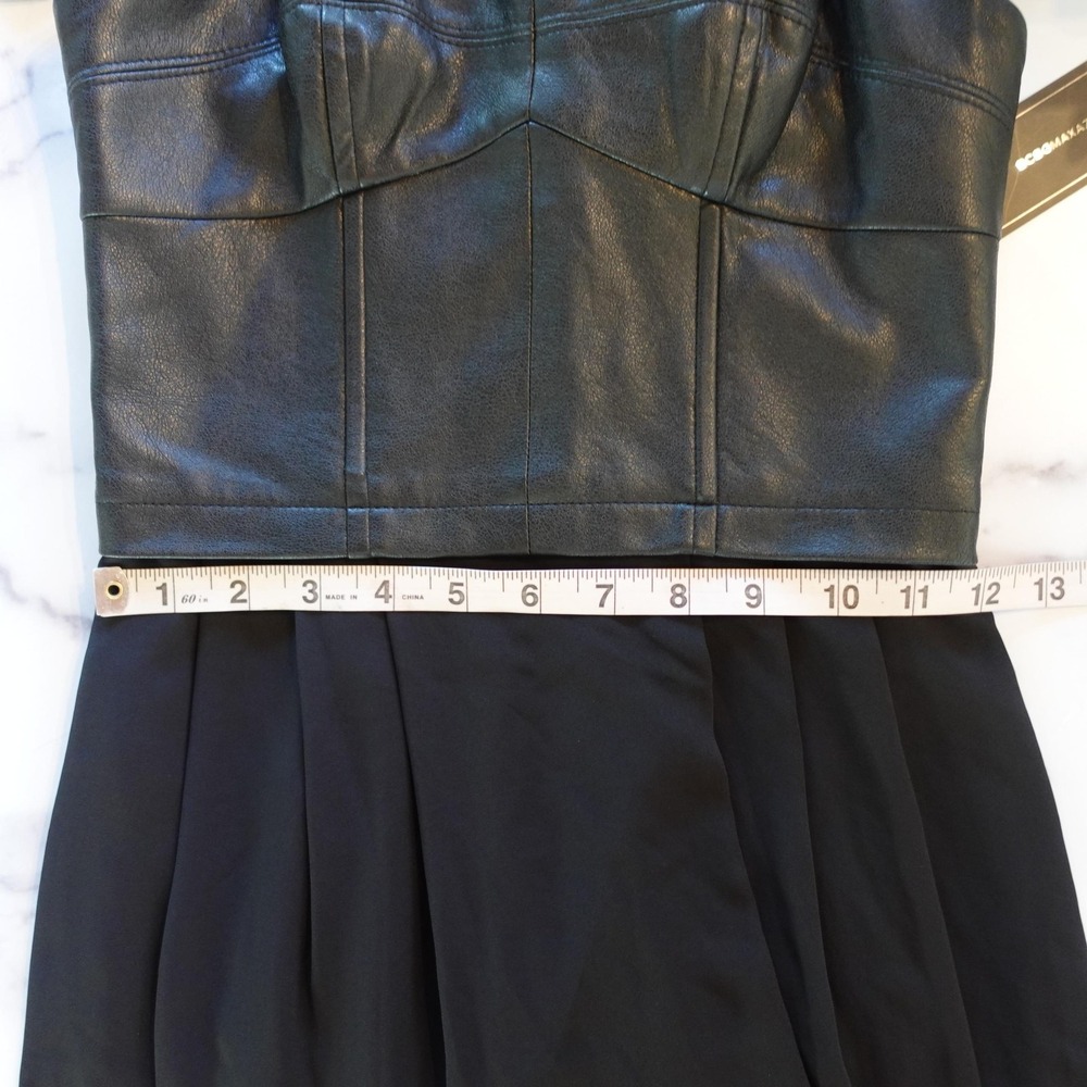 Bcbg Maxazria Faux Leather Corset Maxi Dress XXS Black Leandra High Low Goth NWT - Picture 8 of 12